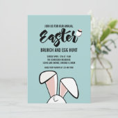 Paashaas Ears Paasbrunch Egg Hunt Uitnodigen Kaart (Staand voorkant)