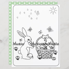 Paashaas & ei kleurplaat papier voor kinderen