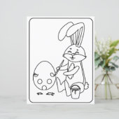 Paashaas & ei kleurplaat papier voor kinderen (Staand voorkant)