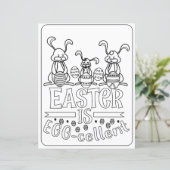 Paashaas & ei kleurplaat papier voor kinderen (Staand voorkant)