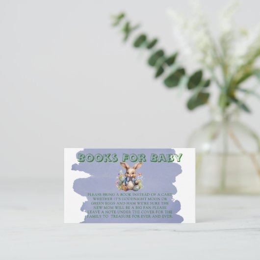 Paashaas Eieren Bloemen Boeken voor Baby Informatiekaartje (Staand voorkant)