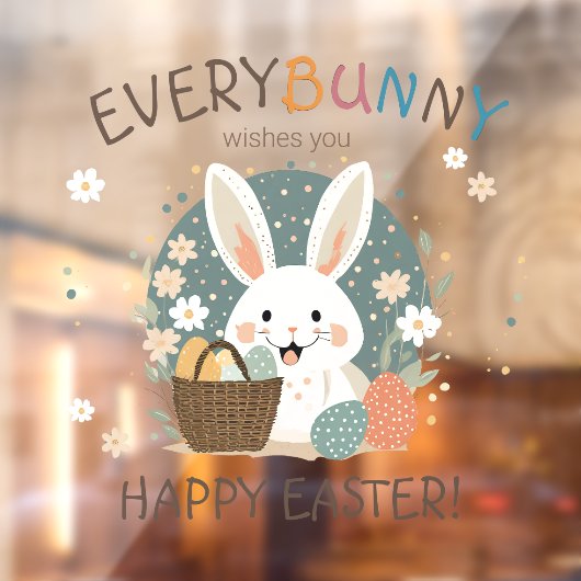 Paashaas eiermand ID1013 Raamsticker (Vel 2)