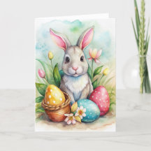 Paashaas en beschilderde eieren Vakantie Kaart