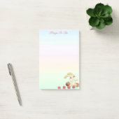Paashaas en bloemen op pastel kleurschakeringen post-it® notes (Kantoor)