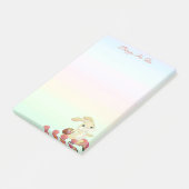 Paashaas en bloemen op pastel kleurschakeringen post-it® notes (Schuin)