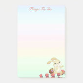 Paashaas en bloemen op pastel kleurschakeringen post-it® notes (Voorkant)