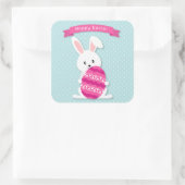 Paashaas en ei vierkante sticker (Tas)