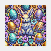 ~ Paashaas en eieren ~ Magneet (Voorkant)