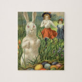  paashaas en kinderen Happy Eastertide Legpuzzel (Verticaal)