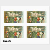  paashaas en kinderen Happy Eastertide Rechthoekige Sticker (Vel)