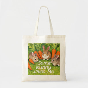 Paashaas en wortelen tote bag