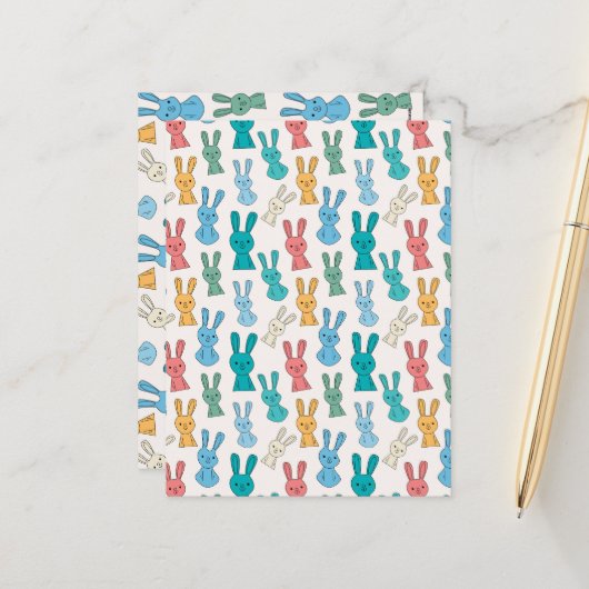 Paashaas Feestdagenkaart (Voorkant / Achterkant in situ)