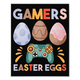 Paashaas Gamer Gaming Jongen Liefde Paaseieren Foto Afdruk