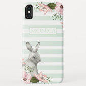 Paashaas gestreept monogram Case-Mate iPhone case (Achterkant)