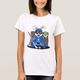 Paashaas ijshockey doelman mannen jongens kinderen t-shirt