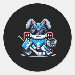 Paashaas ijshockey goalie Mannen jongens Kinder pe Ronde Sticker