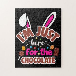 Paashaas Ik ben hier alleen voor de Chocolade Legpuzzel