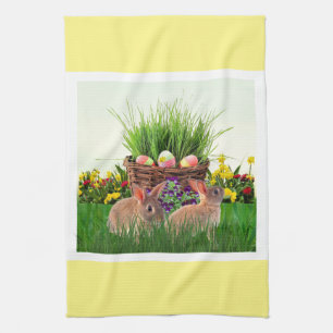 Paashaas in de tuin / Lentevakantie Theedoek