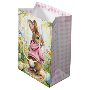 Paashaas in een lentetuin medium cadeauzakje