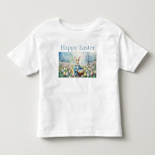 Paashaas in een weide van tulpen kinder shirts