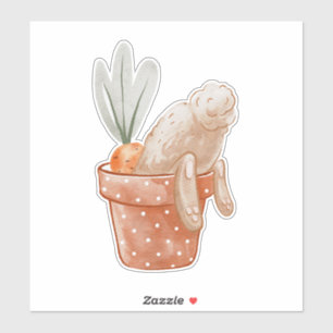 Paashaas in Flower Pot Sticker