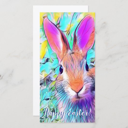 Paashaas kaart Pastels (Voorkant / Achterkant)