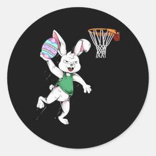 Paashaas Kinder Jongens Mannen Konijn Dunking Bysk Ronde Sticker
