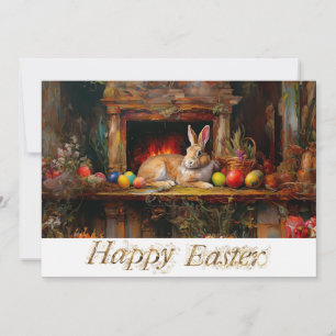 Paashaas Kleurrijke paaseieren Happy Easter Feestdagenkaart
