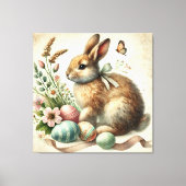 Paashaas Konijn Ei Waterverf Canvas Afdruk (Voorkant)