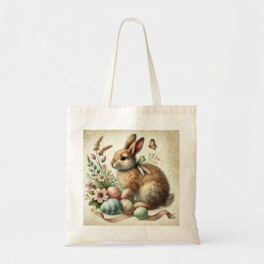 Paashaas Konijn Ei Waterverf Tote Bag (Voorkant)