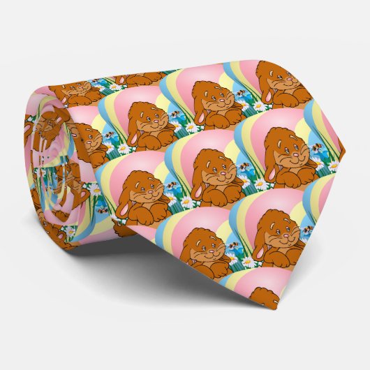 Paashaas konijn en paasei stropdas (Opgerold)