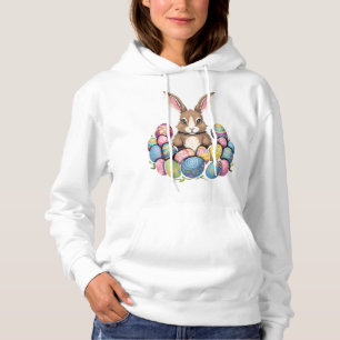 Paashaas konijn kleurrijke eieren paasei jacht hoodie