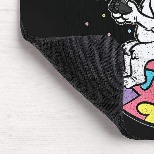 Paashaas Konijn Videogame Speler Met Controle Muismat (Hoek)