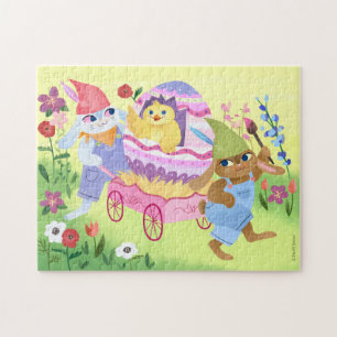 Paashaas konijnen en paaseieren kuiken legpuzzel