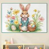 Paashaas Lente Bloemen Poster 