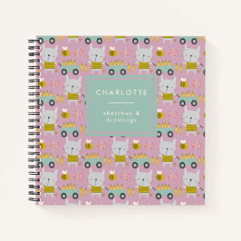 Paashaas Leuke Dier Gepersonaliseerde Sketchbook Notitieboek