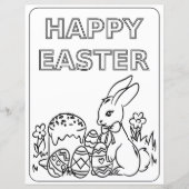 Paashaas Leuke kleurplaat Papier voor kinderen (Voorkant)