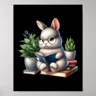 Paashaas lezen Schattigee Bunny Book Lovers lezen Poster