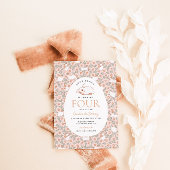 Paashaas Meisjes 4e verjaardag uitnodiging