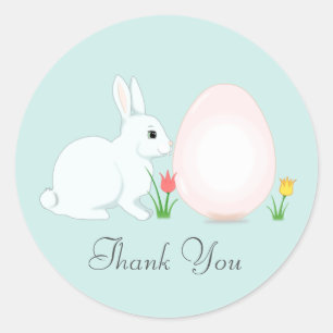 Paashaas met ei Bedankt Ronde Sticker