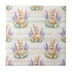 Paashaas met eieren lente pastel patroon (10) tegeltje