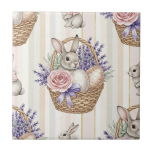 Paashaas met eieren lente Pastel Patroon (14) Tegeltje