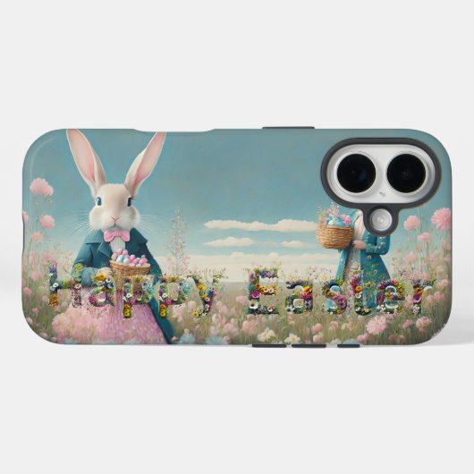 Paashaas met paaseieren Gelukkig Pasen Case-Mate iPhone Case (Achterkant (horizontaal))