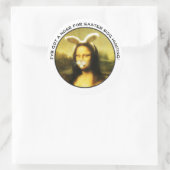 Paashaas Mona Lisa Ronde Sticker (Tas)