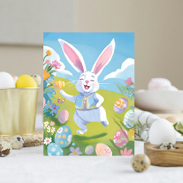 Paashaas | Mooie Paas Pastel Kleur Wilde Bloem Feestdagen Kaart