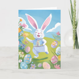 Paashaas | Mooie Paas Pastel Wilde Bloem Feestdagen Kaart