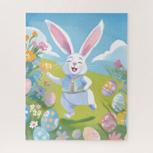 Paashaas Mooie Paasbloem Pastel Wilde Bloem Legpuzzel