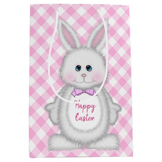 paashaas op Ginhgam Medium Cadeauzakje (Voorkant)