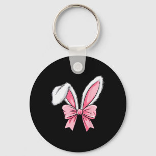 Paashaas Oren Roze Coquette Boog Paasdag Gir Sleutelhanger