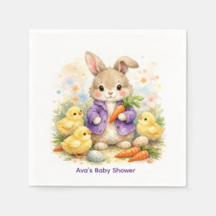 Paashaas Paarse Jas Baby Shower Servet